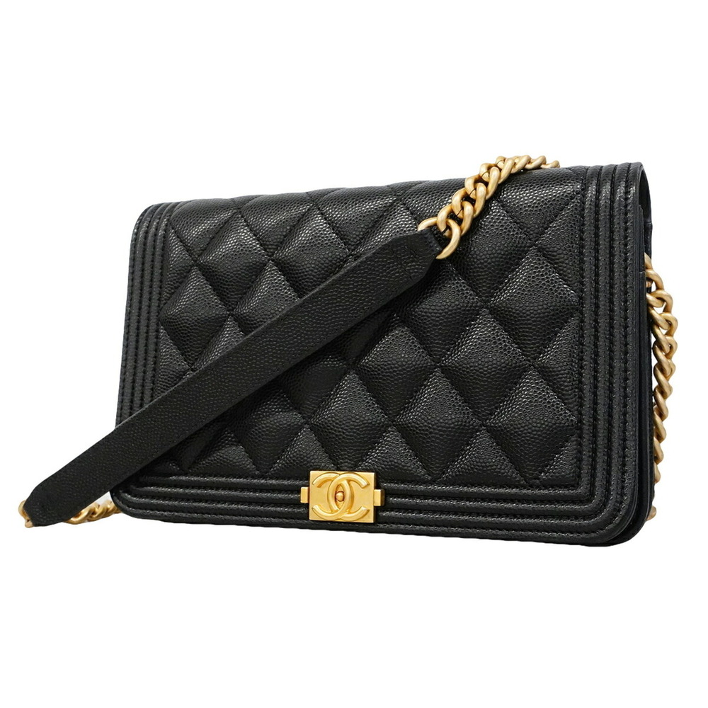 CHANEL Black Caviar Leather Wallet